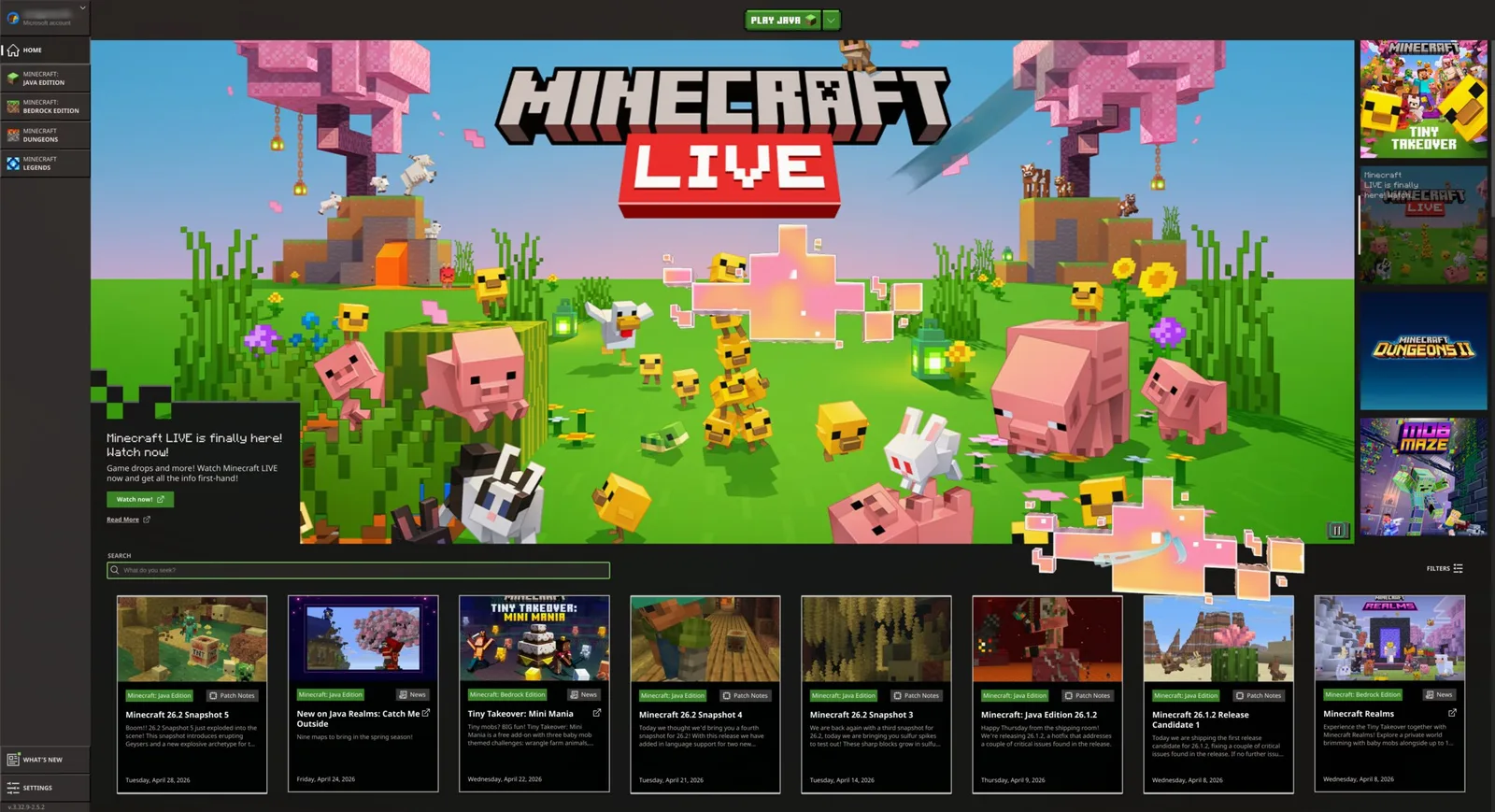Minecraft rulând pe Omarchy