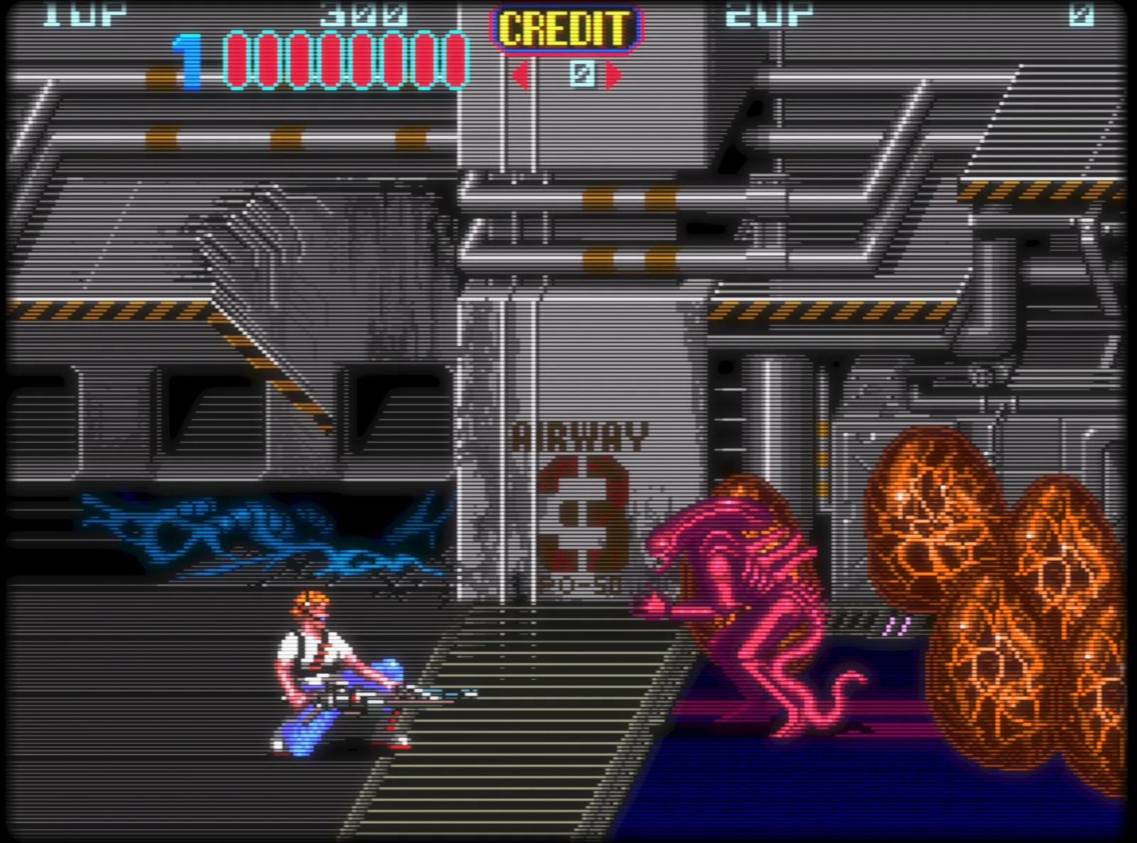 Un joc arcade clasic care rulează cu shaderul CRT al RetroArch