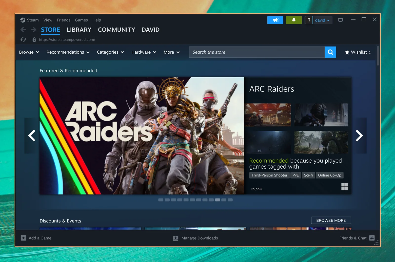 Steam își arată magazinul de jocuri pe Omarchy