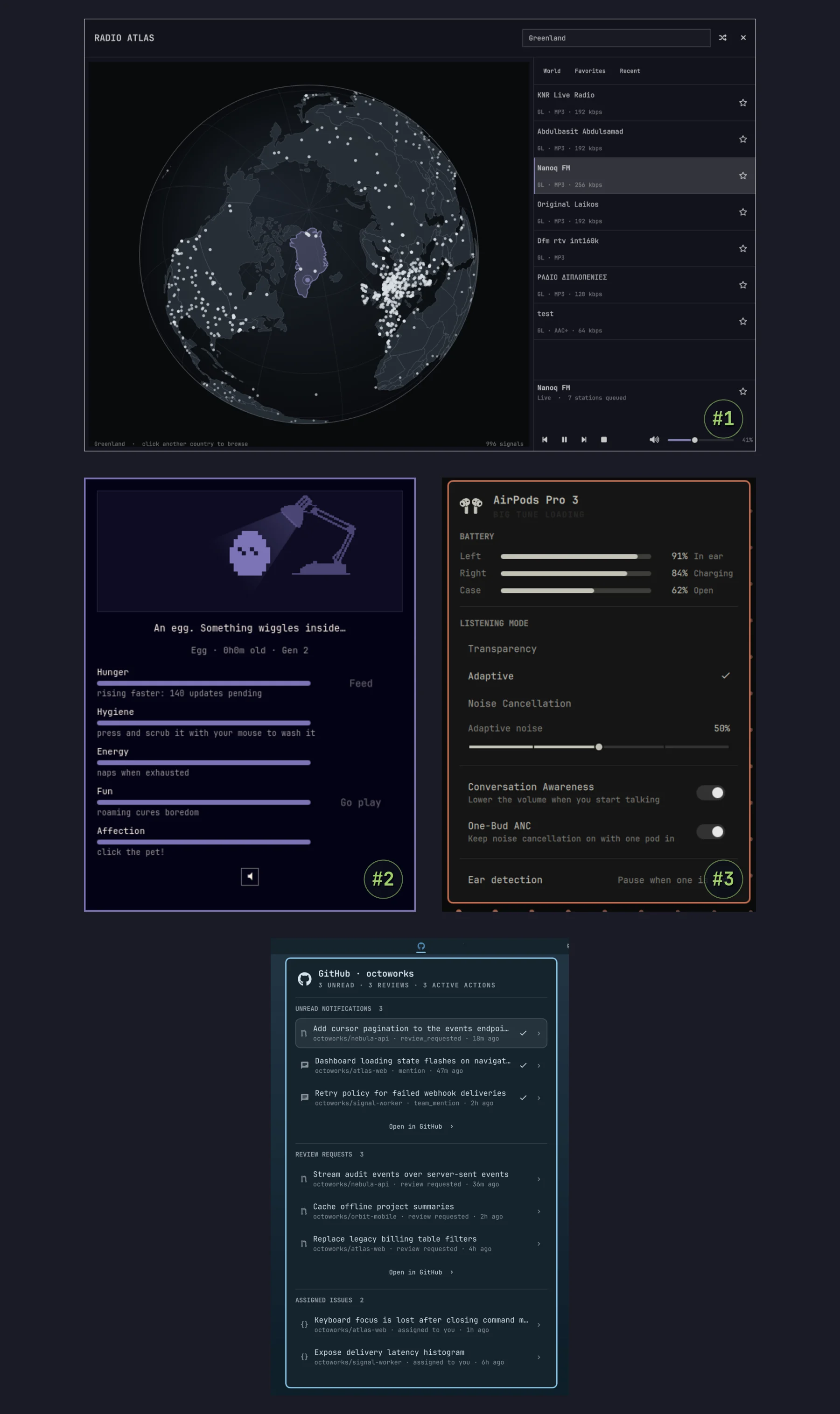 Radio Atlas, Omagotchi, AirPods și GitHub